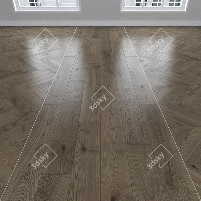 Versatile Parquet Oak Flooring 3D model image 1