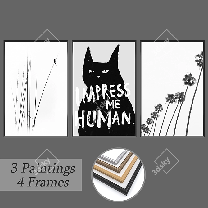 Wall Art Set No. 589 - Variety of Frames Included 3D model image 1