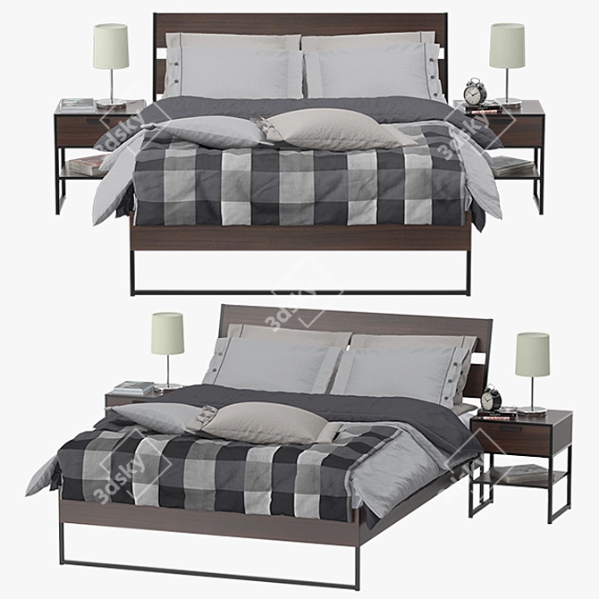 Sleek Trysil Bed - Modern Design 3D model image 1