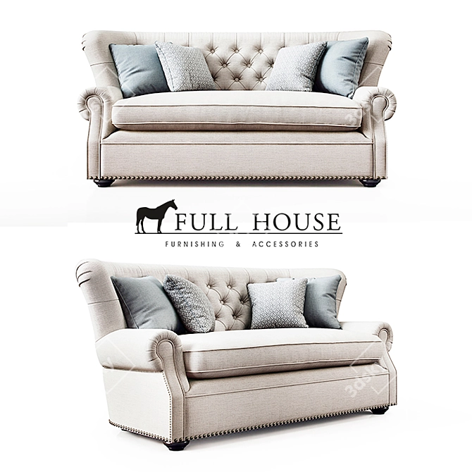 Churchill Textile Sofa 3D model image 1