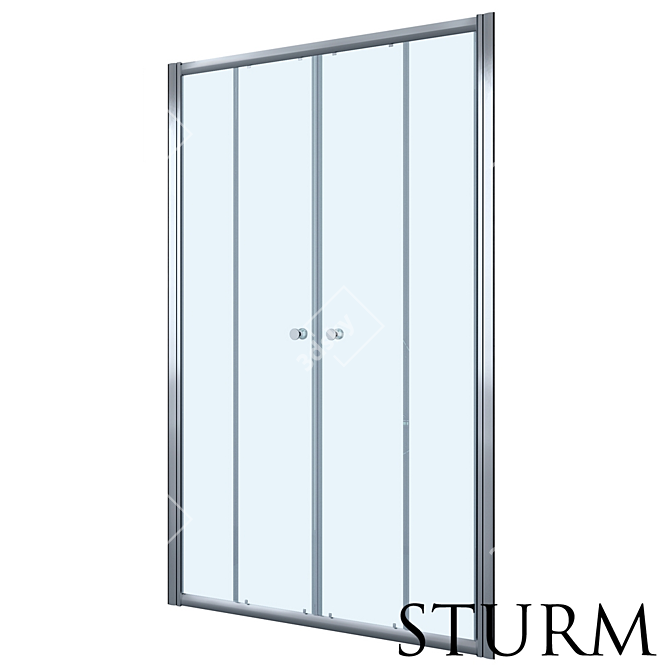 Stylish STURM Entrada Shower Door 3D model image 1