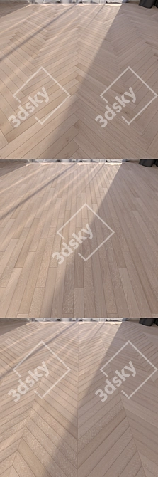 Cashmere Oak Parquet: Linear, Chevron & Herringbone | High-Resolution Textures | 3ds Max & FBX 3D model image 2