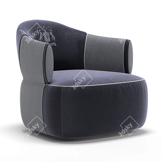 Elegant Trussardi Larzia Armchair 3D model image 1