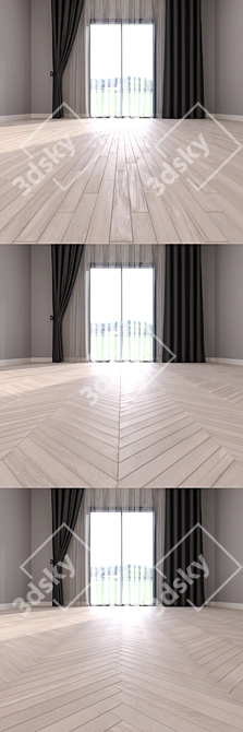 Rustic Elegance: Listone Giordano Parquet Rovere Lino 3D model image 3