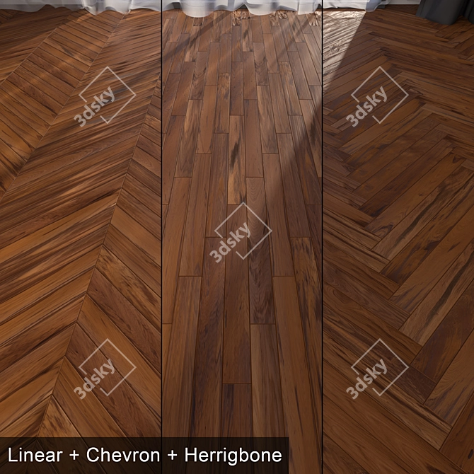 Multisub-Object Parquet Flooring: Parquet Tek 3D model image 1