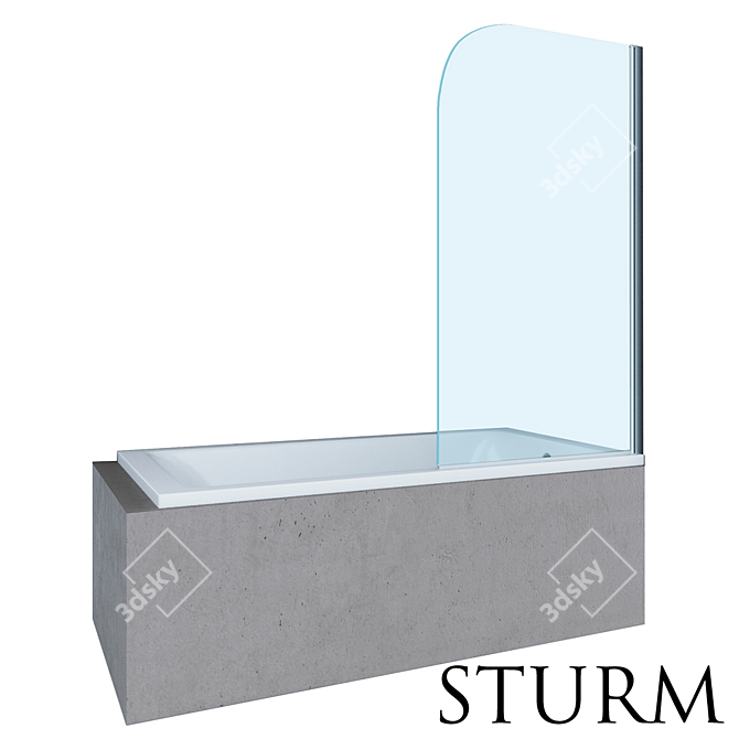 STURM Mia Bath Shutter: Stylish Chrome and Gold Options 3D model image 1