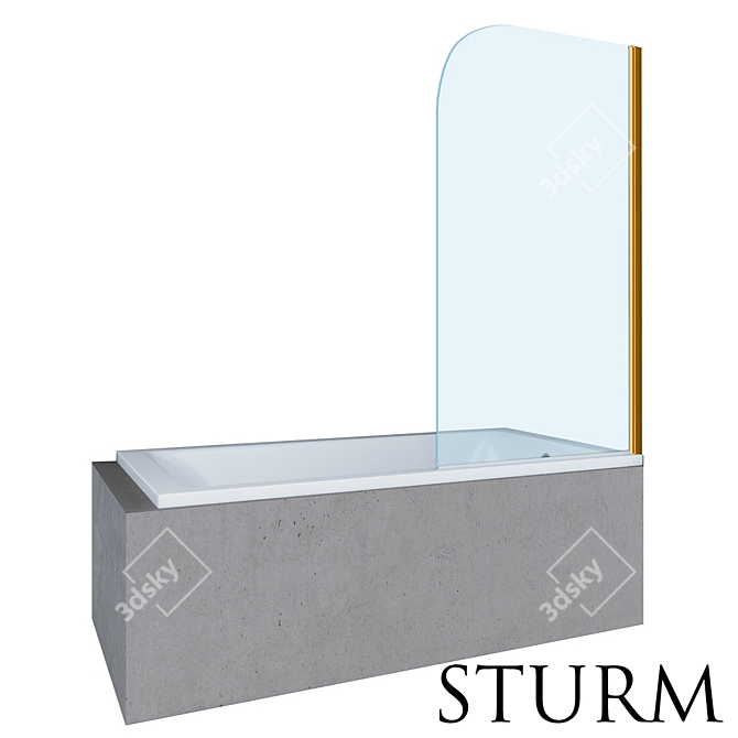 STURM Mia Bath Shutter: Stylish Chrome and Gold Options 3D model image 2