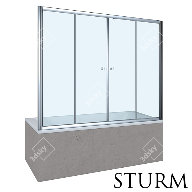 STURM Regen Bath Shutter - Chrome Frame 3D model image 1