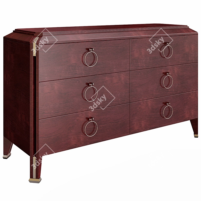 Elegant Venetian Chest of Drawers 3D model image 1