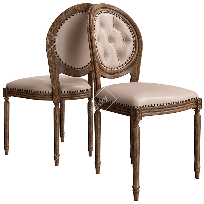 Elegant Vintage Louis Chair 3D model image 1