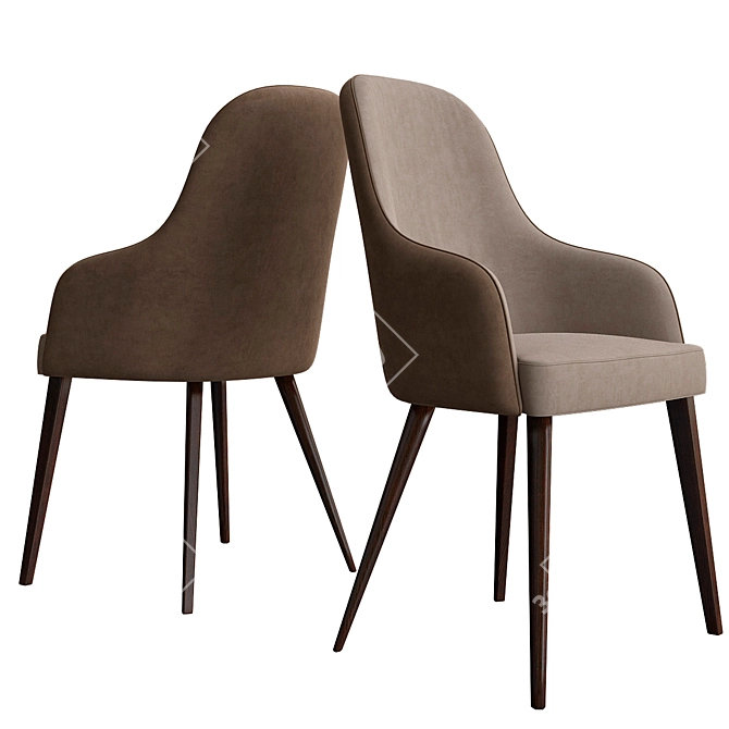 Elegant Armrest Chair 3D model image 1