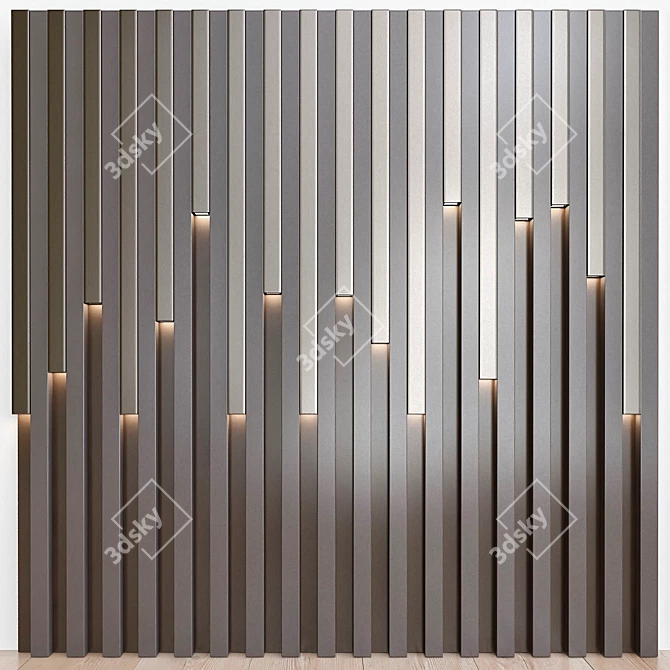 3D Wall Panel: Modern Elegance for Your Space 3D model image 1