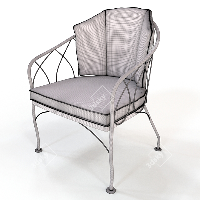 Woodard Delany Dining Chair: Elegant and Stylish 3D model image 3