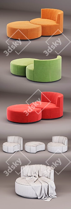 Sedutalonga Modular Sofa: Italian Elegance 3D model image 3