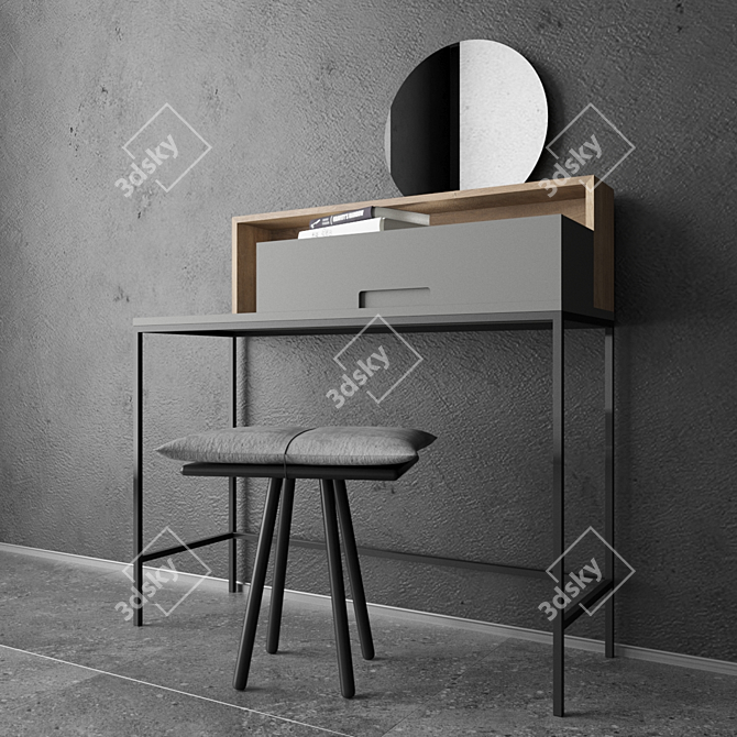 Elegant Rozel Dressing Table 3D model image 2