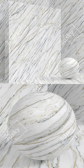 Seamless Marble Set: High-quality 3D Materials 3D model image 2