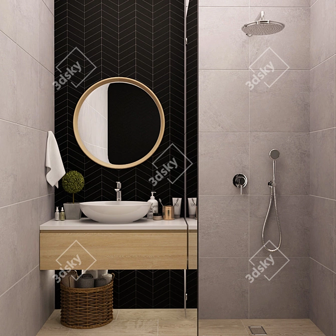 Modern Bathroom Vanity Set 3D model image 1