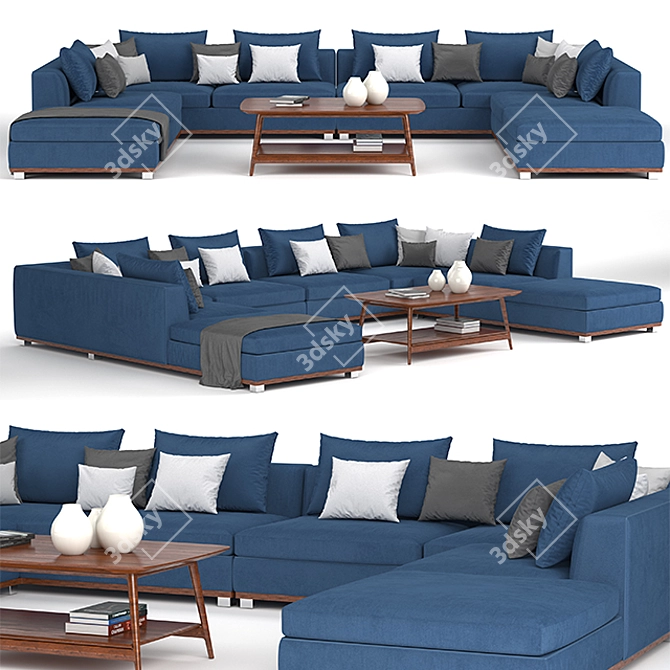 Elegant Porada Sofa: Unwrapped UVW & 3DMax Archive 3D model image 1