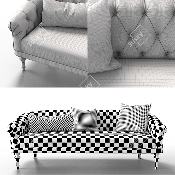 Adeline Upholstered Sofa: Luxurious Comfort for Your Home 3D model image 2