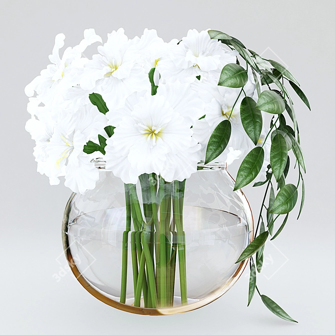 Elegant White Iris 3D Model 3D model image 1