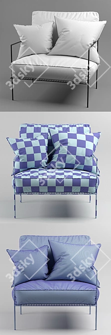 Sleek MCM House Armchair 3D model image 3