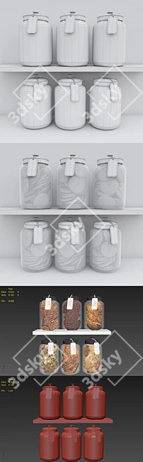 Elegant Cookie Jar Collection 3D model image 3