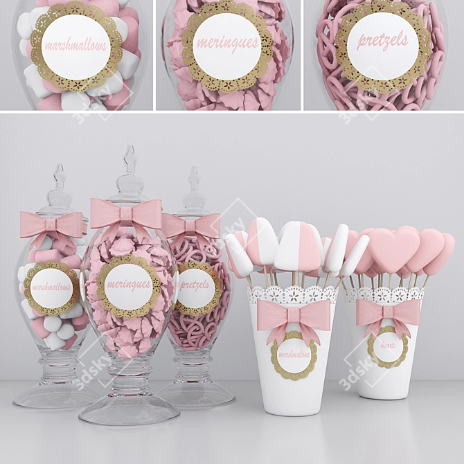 Delicious Candy Jars - 3D Model + Material Libraries 3D model image 1