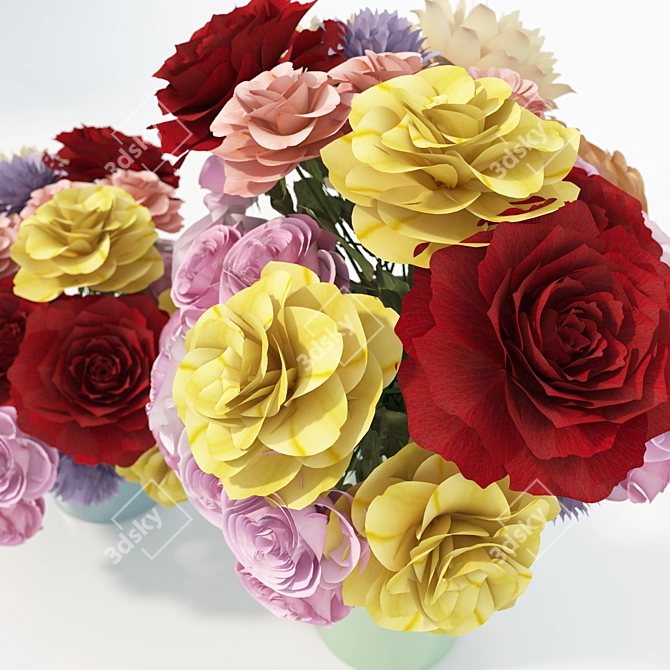  Blissful Blooms: Elegant Roses 3D model image 2