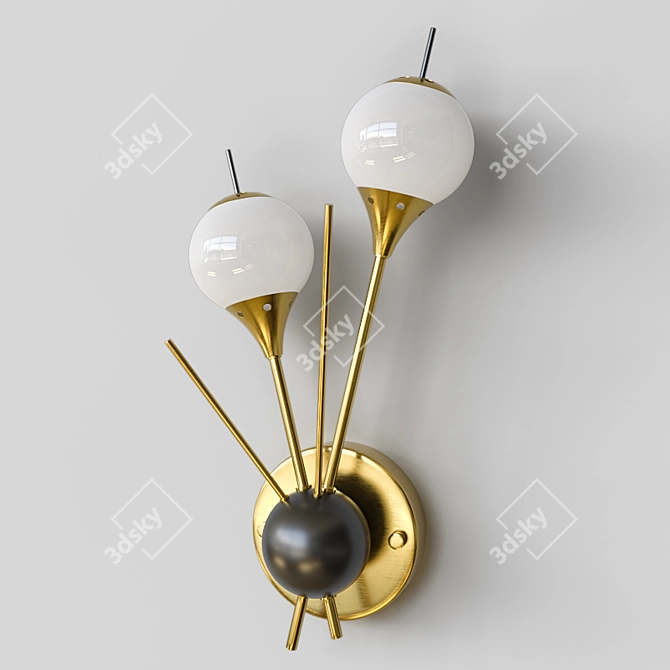 Sputnik White Glass Wall Sconce 3D model image 1