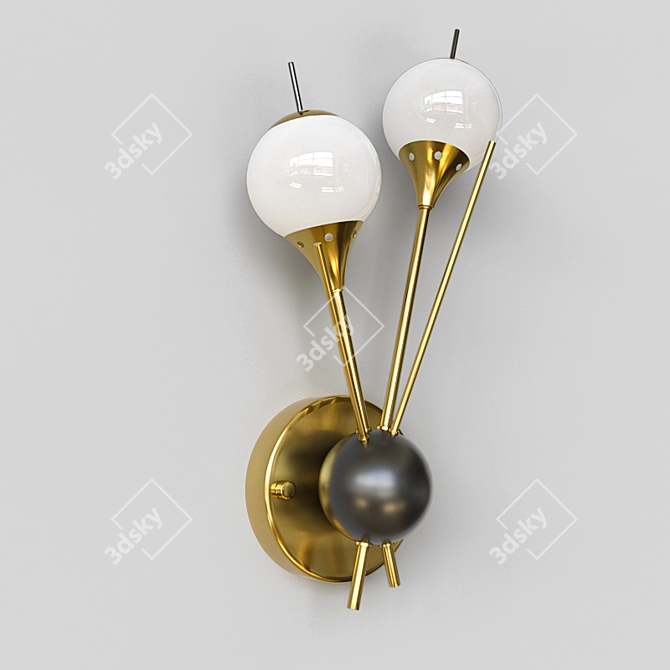 Sputnik White Glass Wall Sconce 3D model image 2