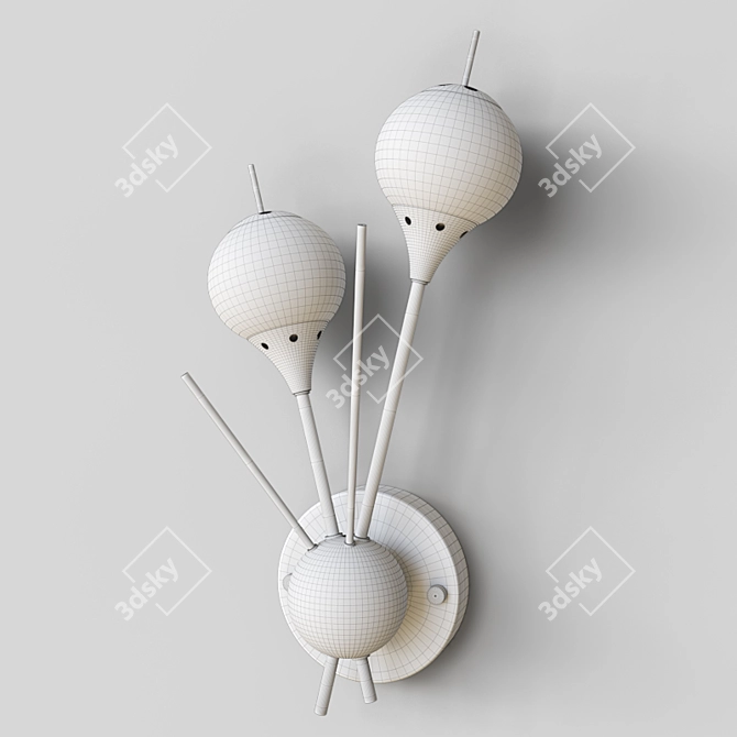 Sputnik White Glass Wall Sconce 3D model image 3