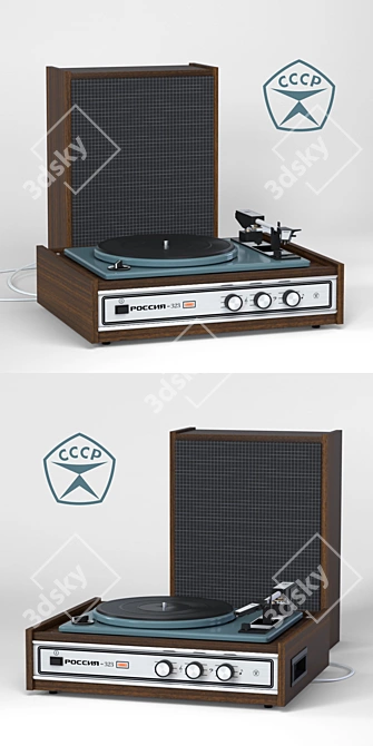 Title: Vintage Russian 323: Detailed and Repaired Turntable 3D model image 3