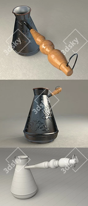 Title: Handcrafted Turkish Coffee Pot 3D model image 3