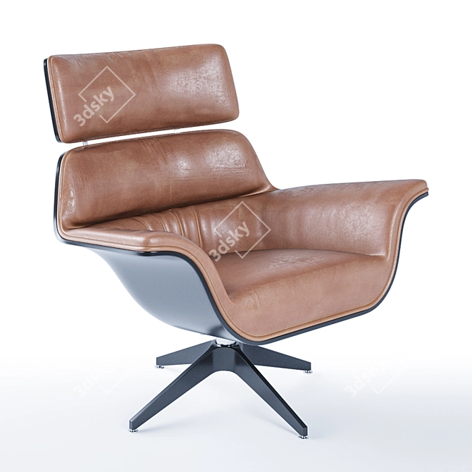 Cozy and Stylish "Coach" Lounge Chair 3D model image 1