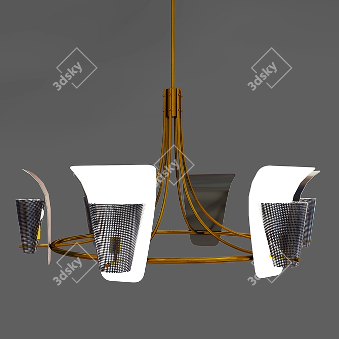 Title: Rare Arredoluce Chandelier: Stunning Large Design 3D model image 1