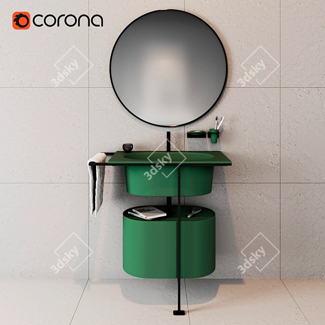 Modern Bathroom Set 3D model image 1