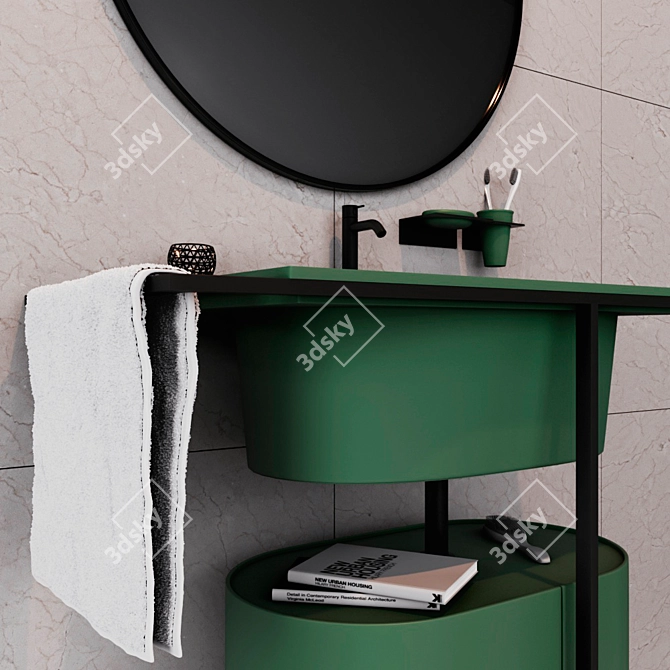 Modern Bathroom Set 3D model image 3