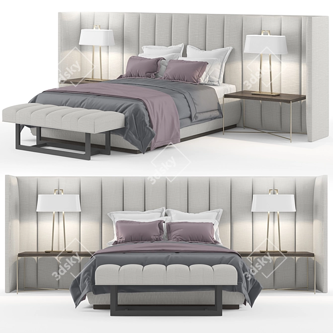 Elegant, Classic PROVENCE Bed 3D model image 1