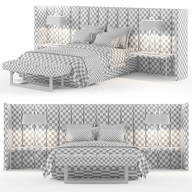 Elegant, Classic PROVENCE Bed 3D model image 2