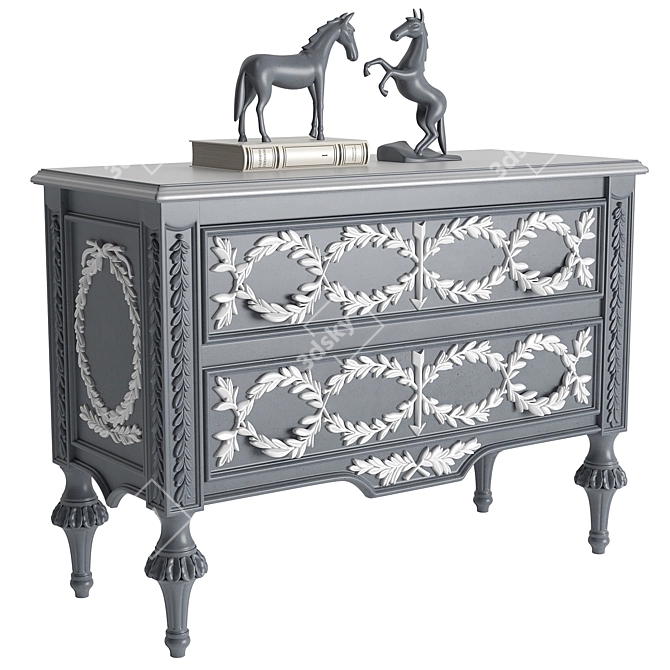 VITTORIO GRIFONI Art.2598: Elegant Decorated Console 3D model image 1