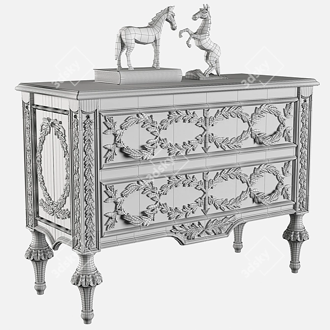 VITTORIO GRIFONI Art.2598: Elegant Decorated Console 3D model image 2