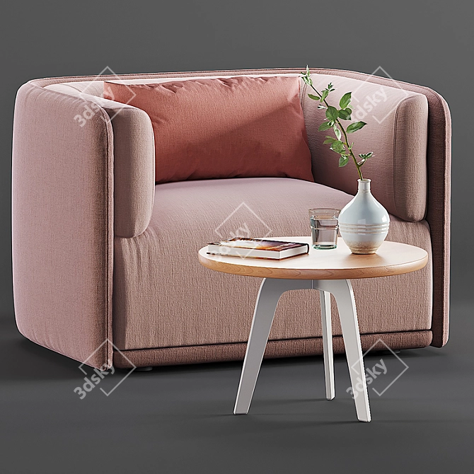 Truedesign Modern Armchair & Coffee Table Bundle 3D model image 1