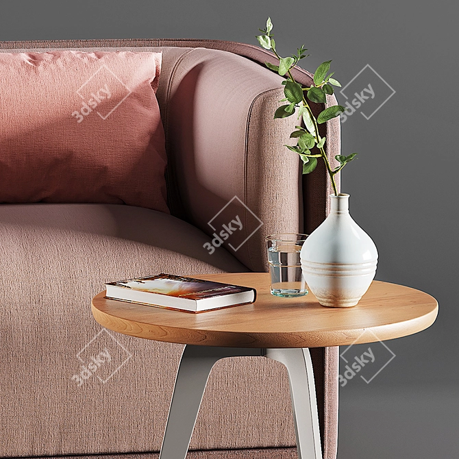 Truedesign Modern Armchair & Coffee Table Bundle 3D model image 2