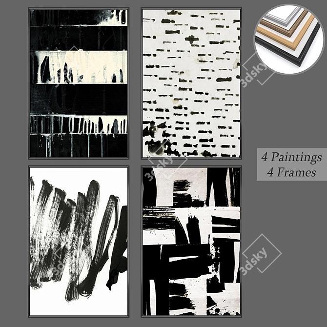 Versatile Set of Wall Paintings 3D model image 1