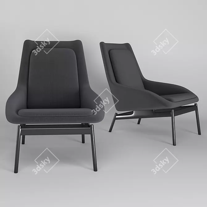 Cozy TUM Armchair Set: Stylish Comfort for Any Space 3D model image 2