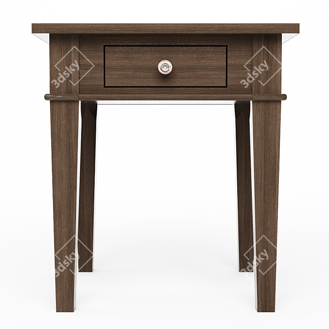 Rustic Gray End Table with Storage 3D model image 2