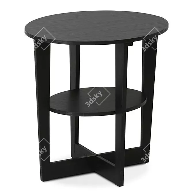 Modern Oval Walnut End Table 3D model image 1