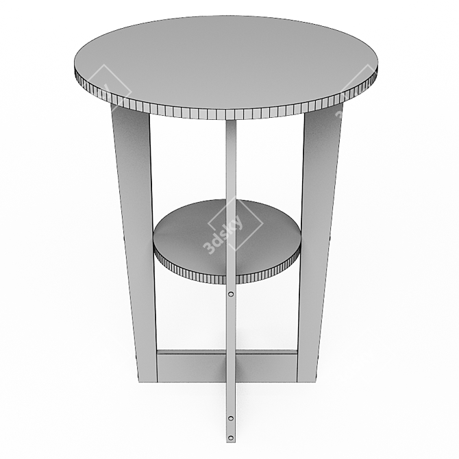 Modern Oval Walnut End Table 3D model image 3