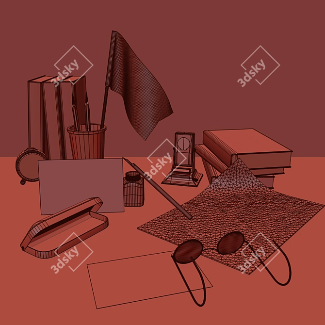 Title: Cosmonaut Day Decor Set 3D model image 2