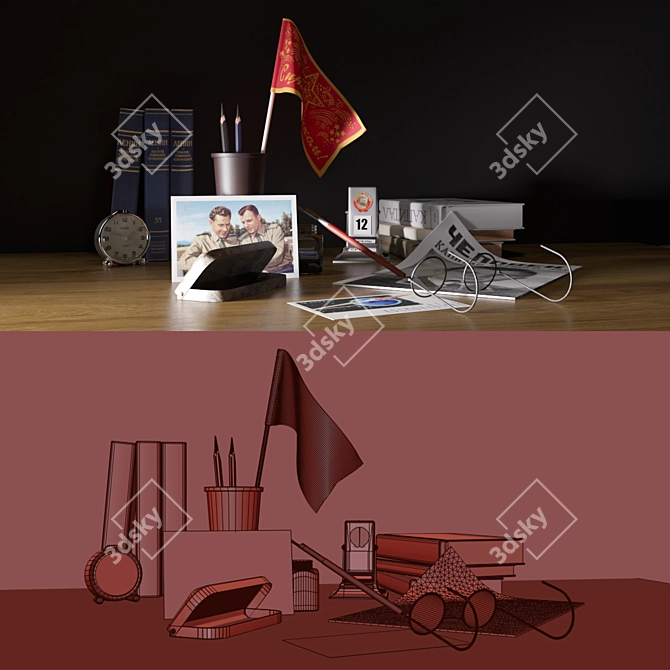 Title: Cosmonaut Day Decor Set 3D model image 3